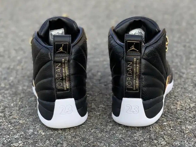 Chep Onekick Retro Air 12 AO6068-007 Black Metallic Jordan 'Reptile' Gold-White 0429